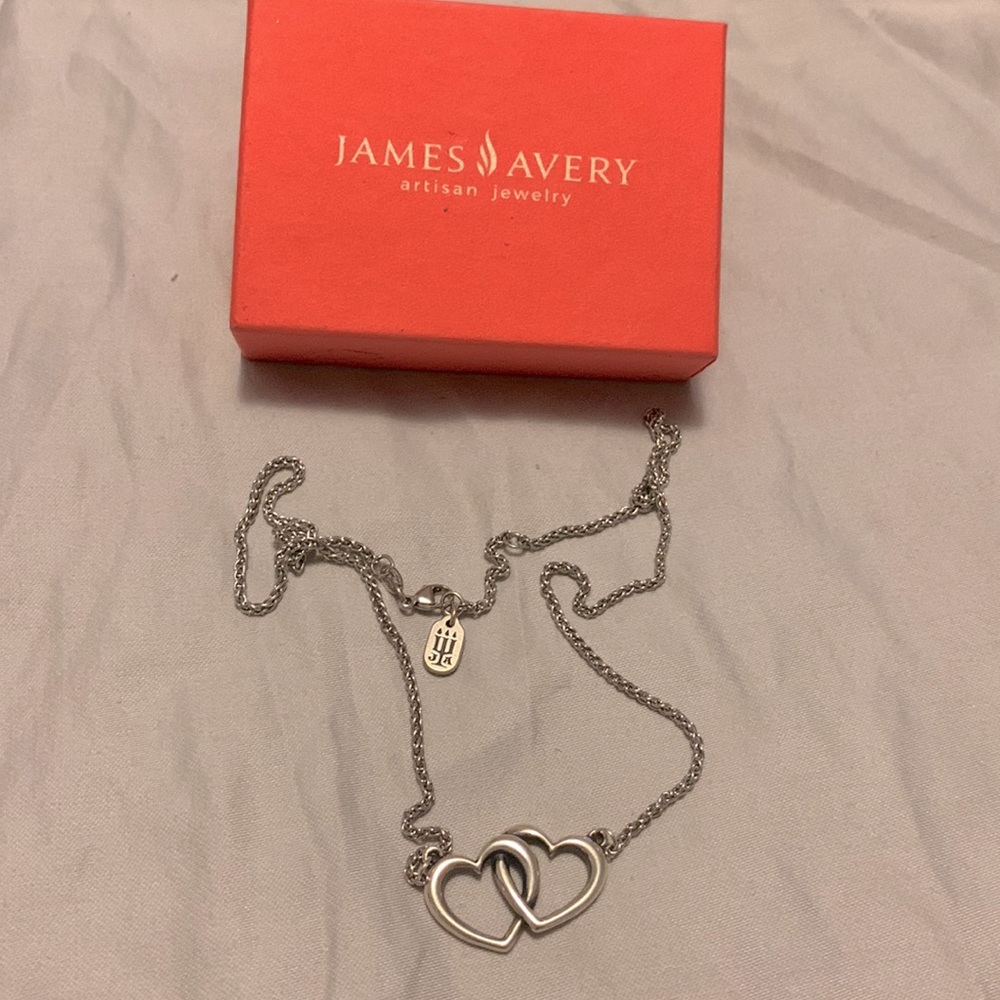 James Avery Double Heart Linked Necklace Retails $180